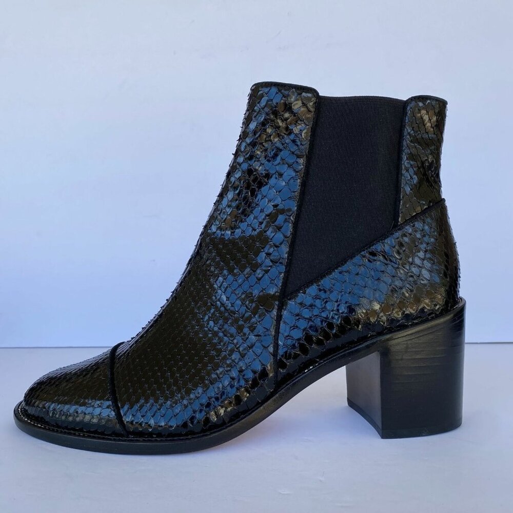 New Alexandre Birman Margareth Black Python Chels… - image 3